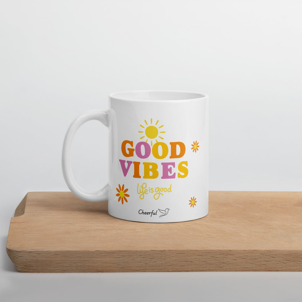 Taza cheerful good vibes