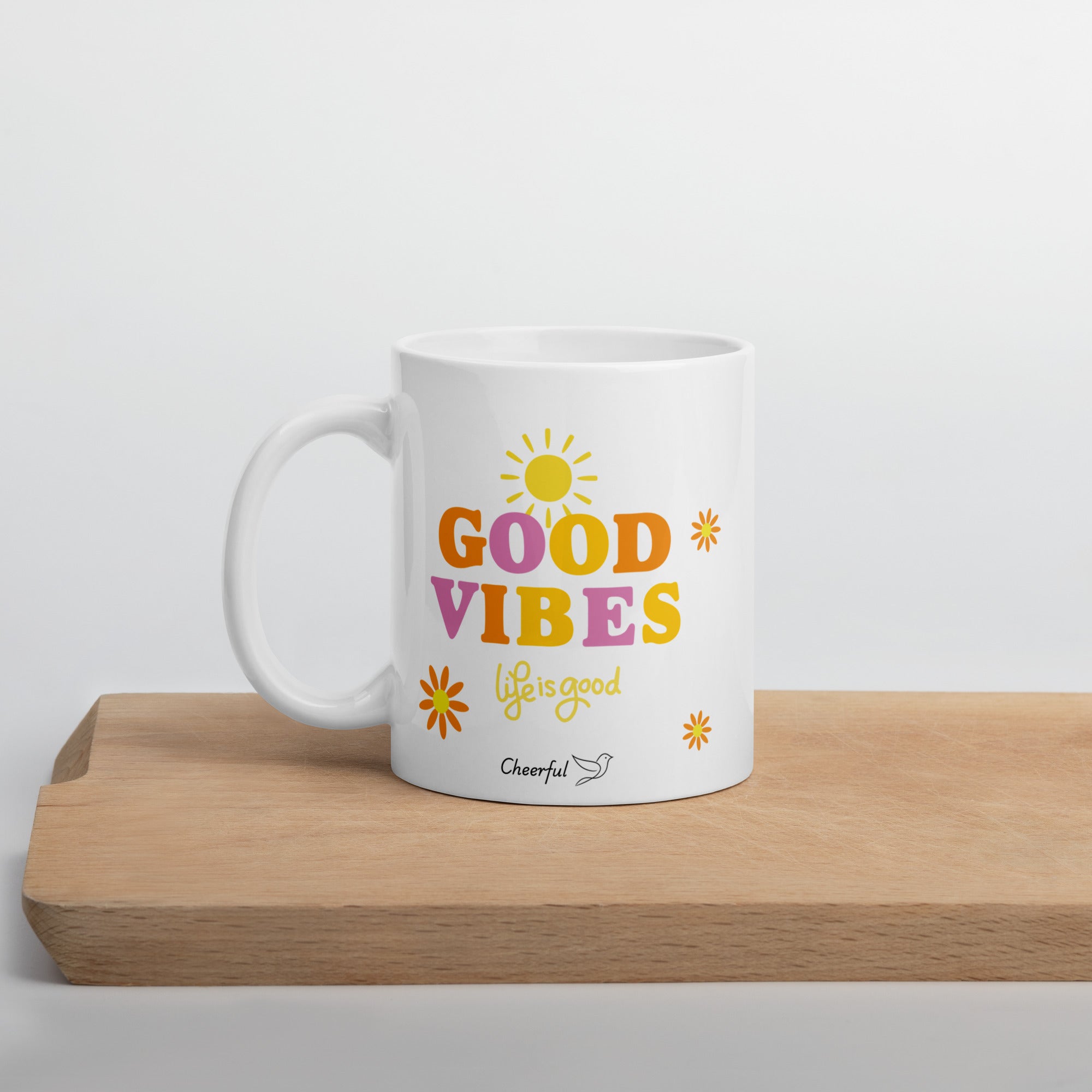 Taza cheerful good vibes