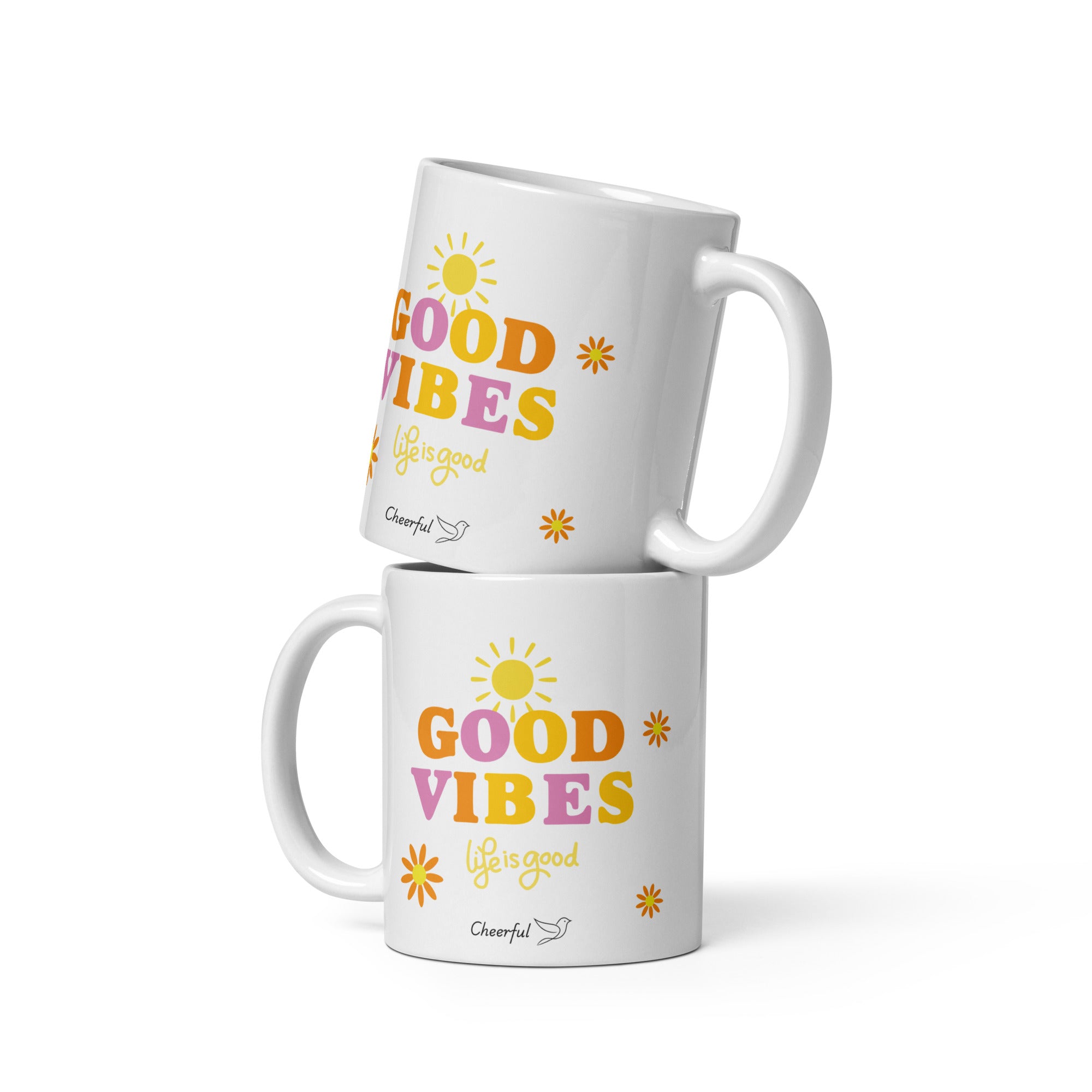 Taza cheerful good vibes