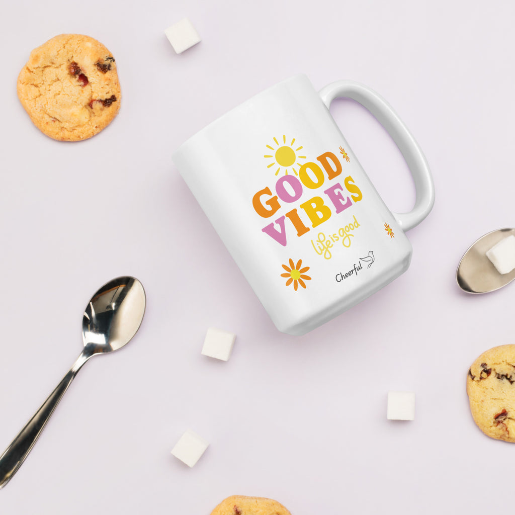 Taza cheerful good vibes