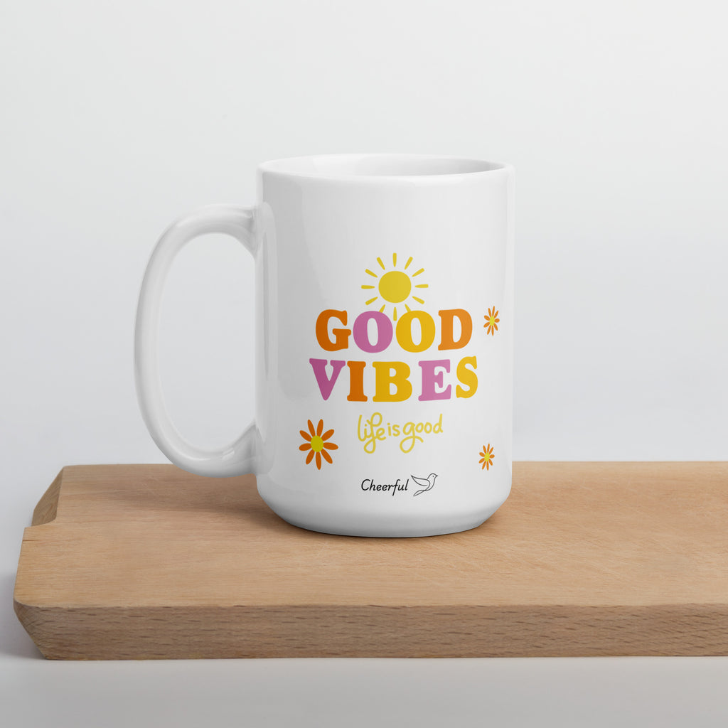 Taza cheerful good vibes