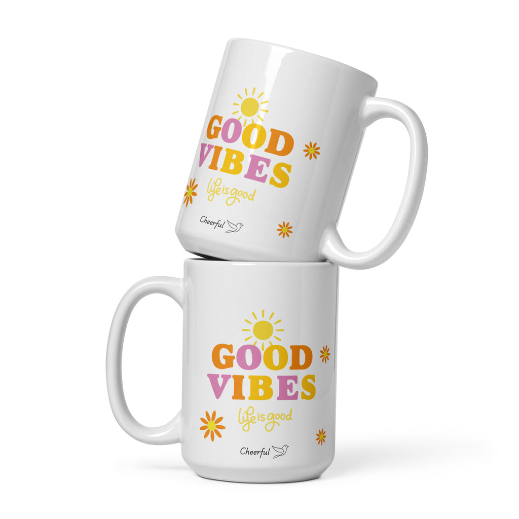 Taza cheerful good vibes